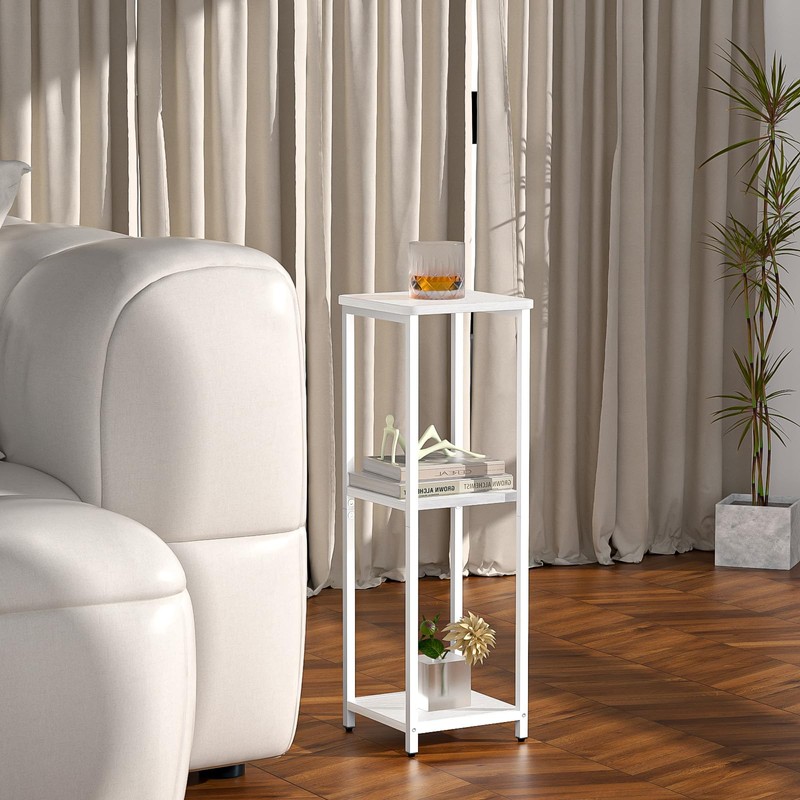 GHIMIGN 10" Wide Square Drink Table with Adjustable Feet -