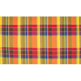 Cotton 100% Poplin Fabric Material Tartan Madras Check Rainbow 007, 1MTR 145cmx100cm