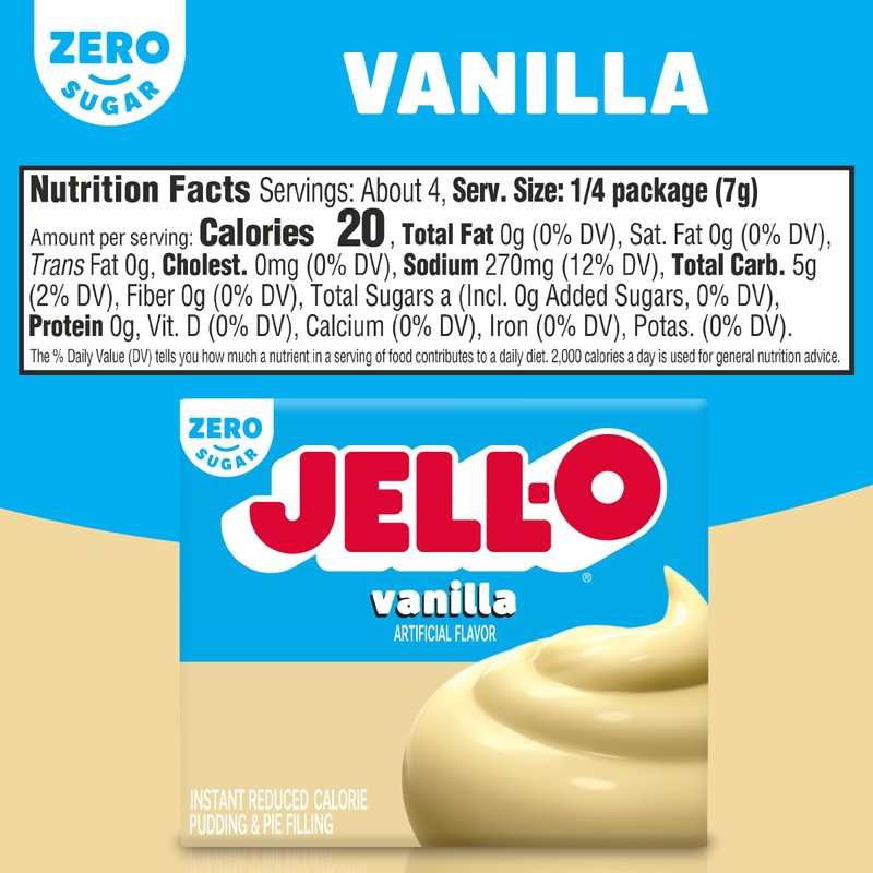 Jell-O Vanilla, Sugar Free-Fat Free Instant Pudding & Pie Filling