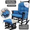 BUYUE Glider Rocker Replacement Cushion 5 PCS with Ties, Linen