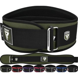 RDX Weight Training Belt, Lifting Belt, Neoprene, Gym, Muscle Training (L, Khaki)