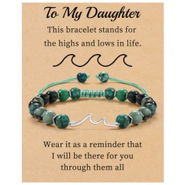 Sistble Gifts for Daughter, Mothers Day Gifts for Her Daughter Birthday Gifts Daughter Bracelets from Mom To My Daughter Bracelet Jasper Love Bracelets for Women Braided Beaded Jewelry