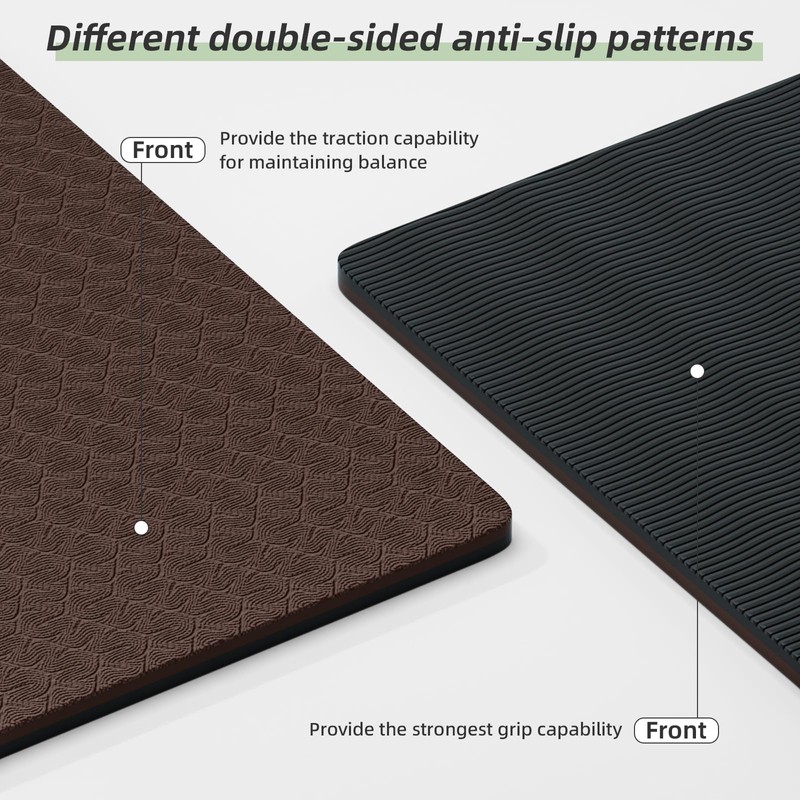 ONLYHE Yoga Mat Thick (8mm) Exercise Mat Non-Slip Ripstop Pilates