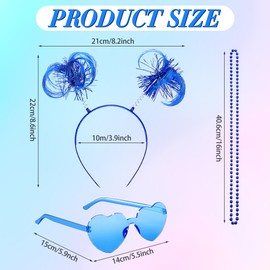 Horolam 80s Costume Outfits Accessories Set for Girls Women 1980s Fancy Party Costume Accessories Set with Tulle Tutu Skirt Heart Sunglasses Necklace Headband for Retro Theme Party Cosplay