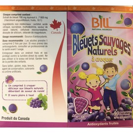 Bill Natural Wild Blueberry 90 Chewable Tablets (Two Bottles)