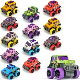 Monster Truck Christmas Stocking Stuffers for Boys Age 3-6 – Pull Back Monster Trucks for Party Favors, Set of 12