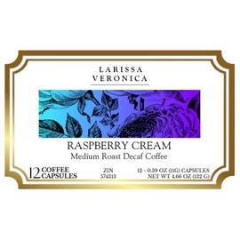 Raspberry Cream Medium Roast Decaf Coffee (Single Serve K-Cup Pods) (Gourmet, Naturally Flavored, Whole Coffee Beans) (12 pods, ZIN: 574313)