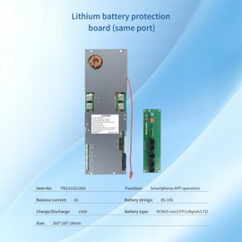 LVNOON PB1A2A Smart Active Inverter BMS with Smartphone App Operation for Li-ion NCM LFP LiFePo4 LTO Battery Management System 7S to 16S 48V 51.2V 100A 150A 200A Home Energy BMS (PB1A16S150A)