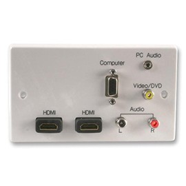 Multimedia WALLPLATE, 2X HDMI, Wall Plates and Floor Boxes Audio Visual Cable, Qty X 1