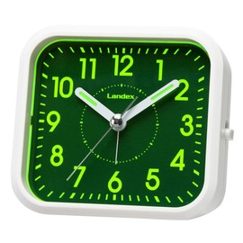 LANDEX YT5270WH Alarm Clock, Mint Pal, Non-Radio, Continuous Second Hand, Light Collecting, White
