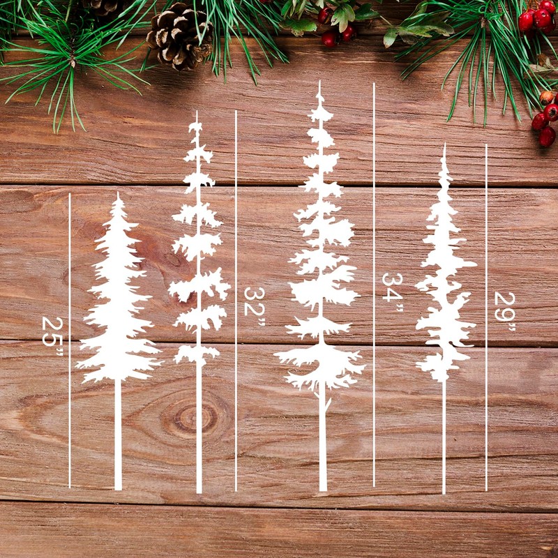 Large Pine Tree Stencils for Painting on Wood Fence Giant