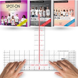 (2-Adult Sizes) Left Chest Logo Placement Tool - Tshirt Ruler Guide Vinyl Alignment Pocket, T-Shirt Measurement Tool, Embroidery Placement Guide, Shirt Ruler, Shirt Alignment for Heat Press