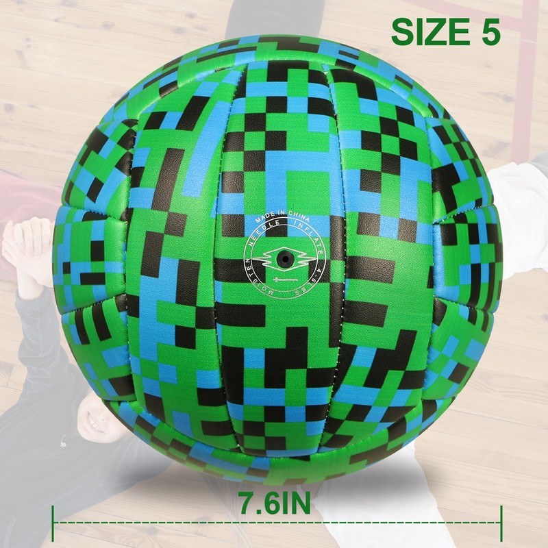 PECOGO Volleyball Size 5 - Soft PU Leather Indoor/Outdoor Ball