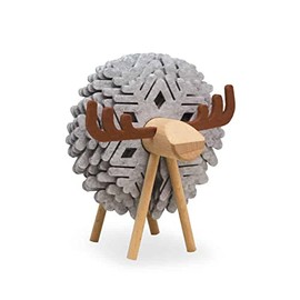 WILD EYE DESIGNS Felt Coaster, Deer, 8PCS, Wooden Holder Set