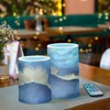 YETTASBIN Blue Marble Flameless Candles with Remote Control and Timer,