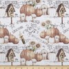 Springs Creative Harvest Pumpkin Farmhouse Fabric, White