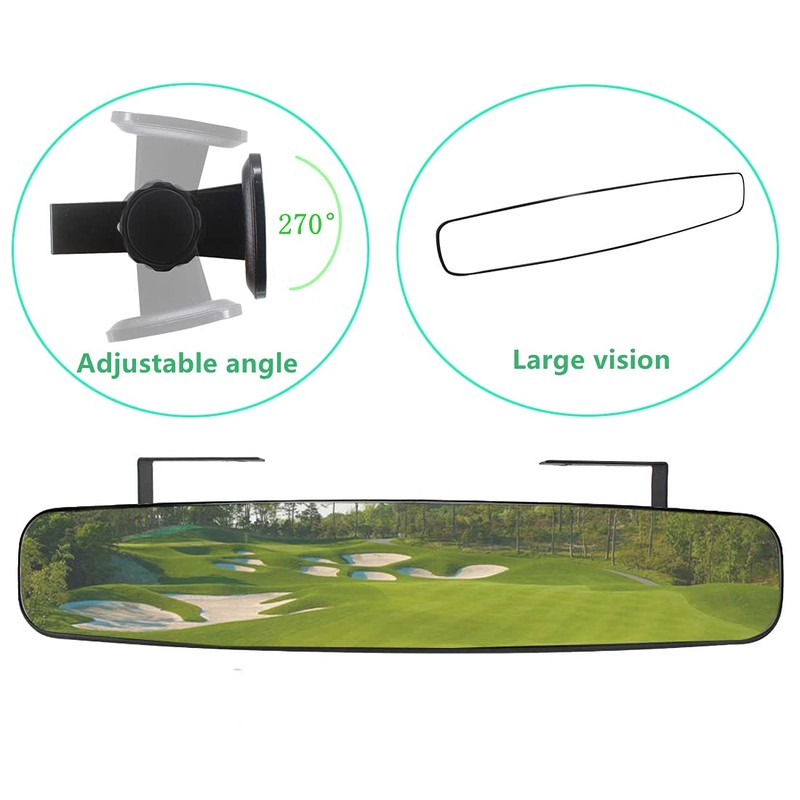 Golf cart Rear View Mirror, HKOO 16.5" Extra Wide 180