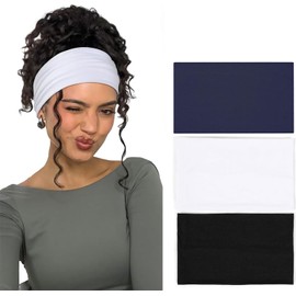 Diademas Deportivas 3 Piezas, Ensanchado Diademas Ejercicio para Mujer Yoga, Diadema Elástica Suave Que Absorbe el Sudor, Adecuada para Mujeres Deportes de Corriendo