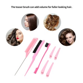 Juego de Peines para Peinar el Cabello de 3 Piezas con 4 Pinzas para el Cabello, Peluqueros para Peluqueros Juego de Peines para Peinar Profesionales, Peines Antiestáticos para