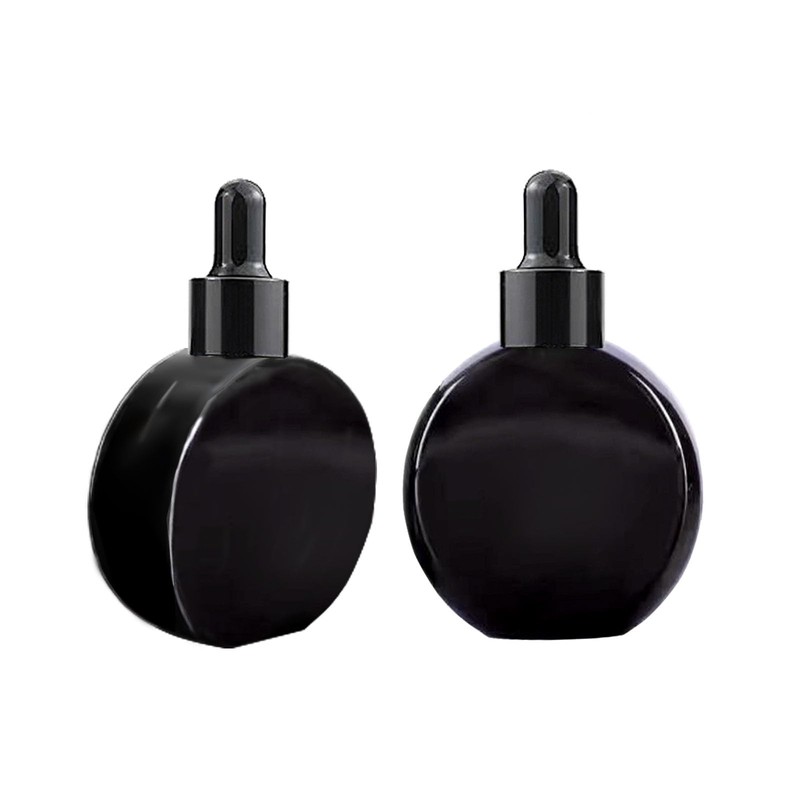PYAWI 6Pcs,2 oz Black Glass Dropper Bottles for Essential Oils,60ml