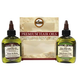 Difeel Premium Natural Hair Oil - Castor Oil and Tea Tree Oil 2.5 Ounce (2-Piece Set)
