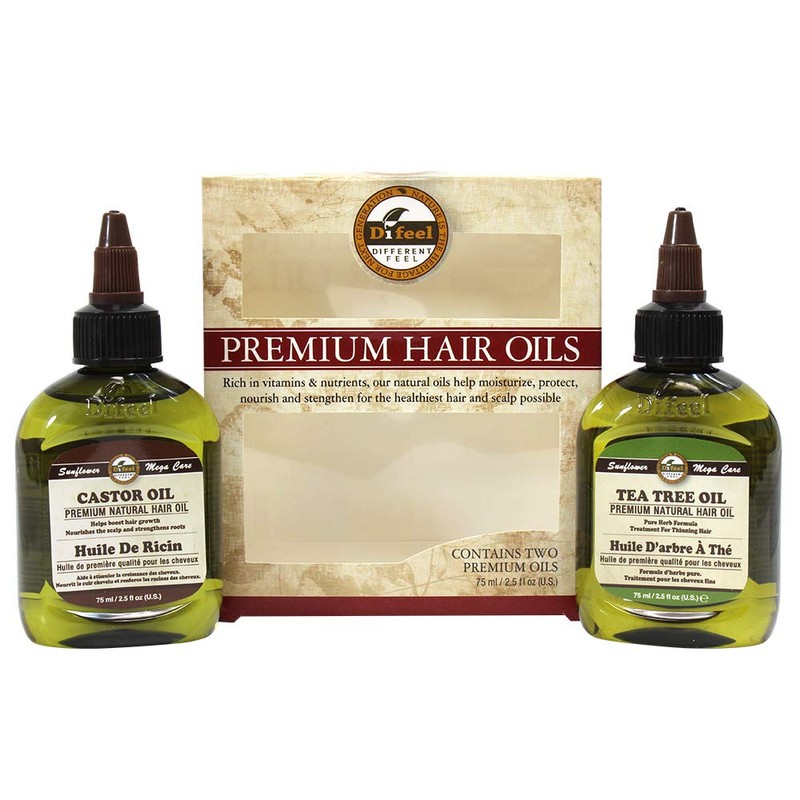 Difeel Premium Natural Hair Oil - Castor Oil and Tea