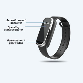 Shanrya Pulseras De Mosquitos, Brazalete Repelente De Zancudos, Pulsera Repelente De Mosquitos Ultrasónica M70 Elegante Seguridad Interior Negro