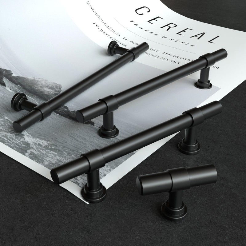 LONTON Pack of 10 Furniture Knobs, Black Cabinet Knobs, Vintage