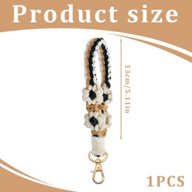 DWFEYOI Schlüsselanhänger Boho Geflochtener Schlüsselanhänger Kurzer Schlüsselband Quaste Anhänger Auto Schlüsselanhänger für Damen,geflochtene tasche