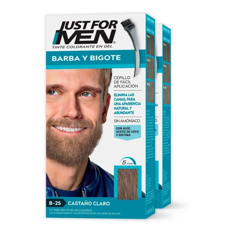 Tinte Just For Men Barba Y Bigote Castaño Claro 2-pack