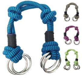 Tahoe Tack Bitless Bridle Nosepiece – Two-Tone Stiff Rope Design, 4 Steel Rings, Knotted for Precision, 1-Year Warranty (Blue/Black, Full Horse)