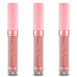 essence matte liquid eyeshadow, Lidschatten, Nr. 01, Nude, langanhaltend, abdeckend, schnelltrocknend, natürlich, vegan, wasserfest, ohne Mikroplastikpartikel, Nanopartikel frei, 3er Pack (3x4ml)