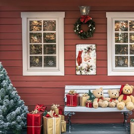 Metal Christmas Signs, Vintage Santa Metal Tin Sign, Santa Wall Art Decor, Vintage Santa Decor, Christmas Wall Decor, Vintage Christmas Decor, Santa Claus Pictures for Wall, 8x12 Inch