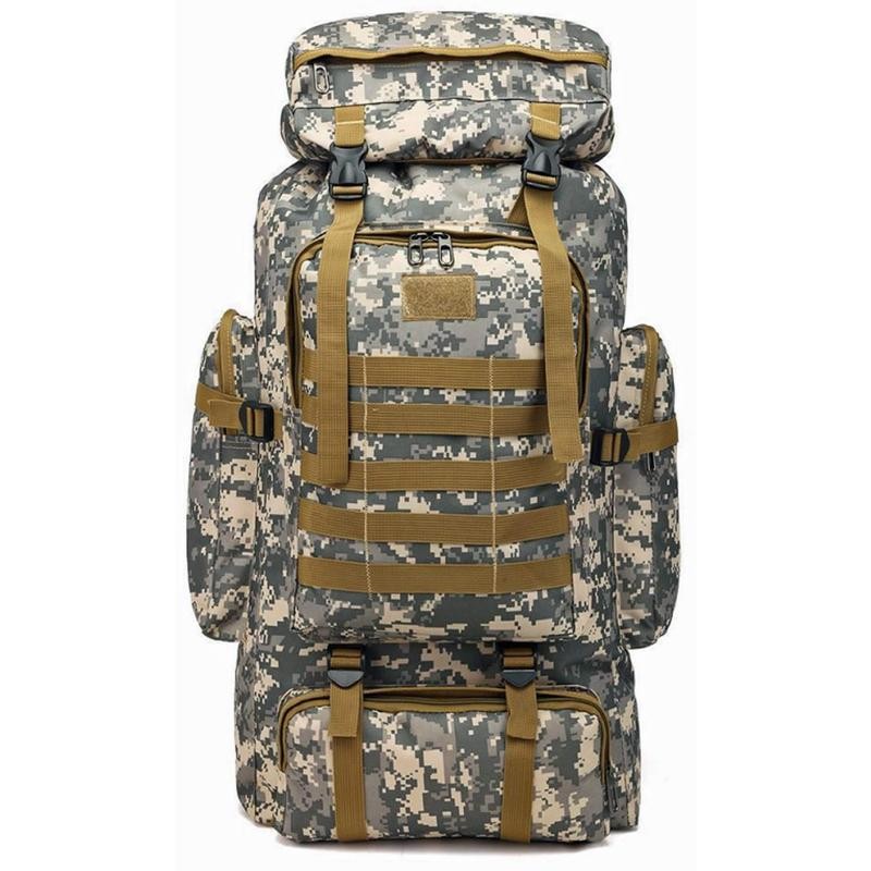 80L Waterproof Camouflage Outdoor Activity Backpacks - Bag Color: Black