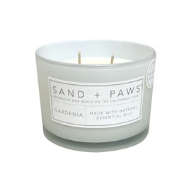 Sand + Paws Scented Candle - Gardenia - Additional Scents and Sizes –Luxurious Air Freshening Jar Candles Neutralize pet Odors and Enhance Home décor – 100% Cotton Lead-Free Wicks - 12 oz