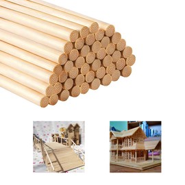 Pack of 100 Wooden Sticks for Crafts, Wooden Sticks 30 cm Long, Round Wood 6 mm, Round Wooden Sticks for Crafts, Wooden Sticks, Wooden Rod for Model Making, DIY Crafts and Decoration