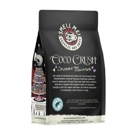 Bones Coffee Company Coco Crush Flavored Coffee Beans, Whole Bean Coffee Medium Roast Low Acid, Coconut Macaron Flavor (12 oz)