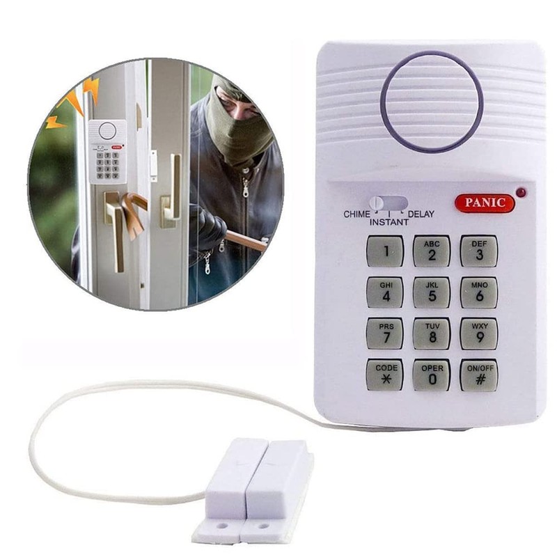 Peakloong Loud Wireless Door Alarm Security Pin Panic Keypad for