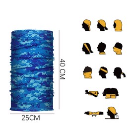 Opopark 6 Pack Multifunctional Headwear Bandana Face Masks Snoods Washable Face Coverings Neck Scarf Headscarf, Men Windproof Neck Gaiter Scarf for Sports Outdoor Fishing Cycling