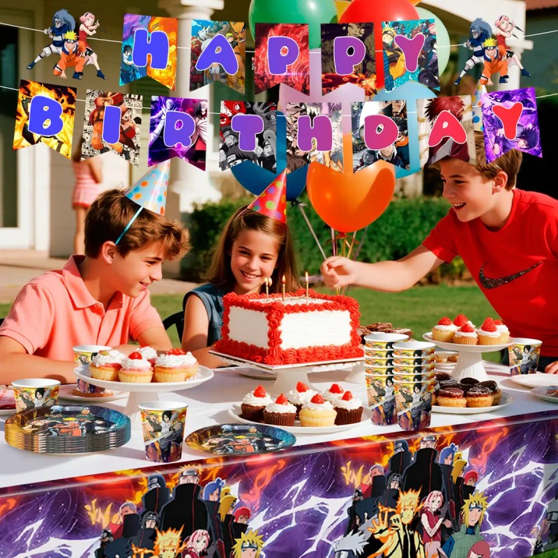 Vajilla Cumpleaños Naruto Kakashi Sasuke Fiesta Decoracion