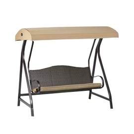 Garden Winds Custom Fit Replacement Canopy Top Cover Compatible with The GT GCS00229C Wicker Swing Large - Classic Sand Beige, Riplock 350-76" L X 46" W