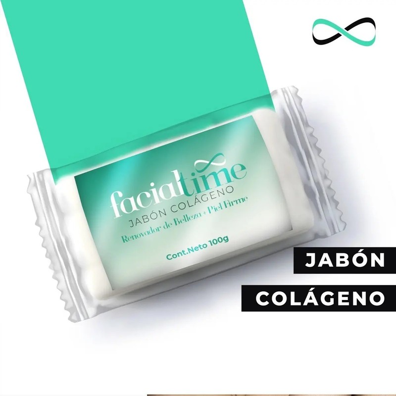 6 Piezas Jabón De Colágeno Hidrolizado Facial Time Rutina