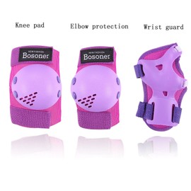 BOSONER Kids/Youth Knee Pad Elbow Pads Guards Protective Gear Set for Rollerblade Roller Skates Cycling BMX Bike Skateboard Inline Skatings Scooter Riding Sports, Wrist Guards Toddler