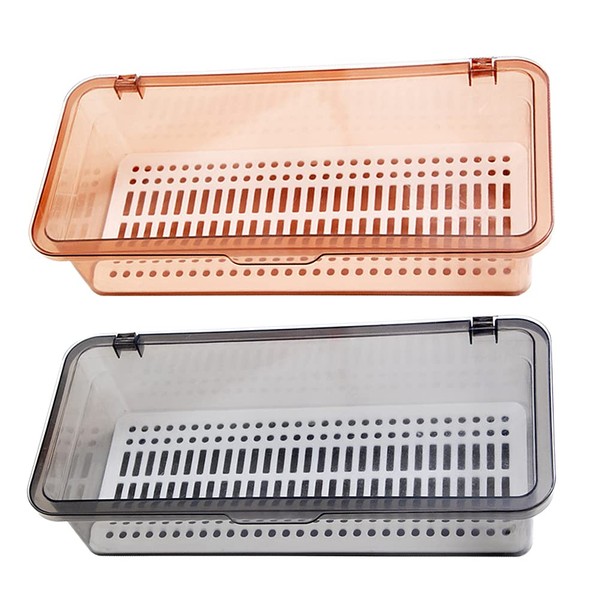 Cabilock Flatware Tray Plastic Utensil Drying Rack with Lid Chopsticks