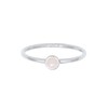 Elli Women's Basic Minimal Stacking Ring with Rose Quartz in