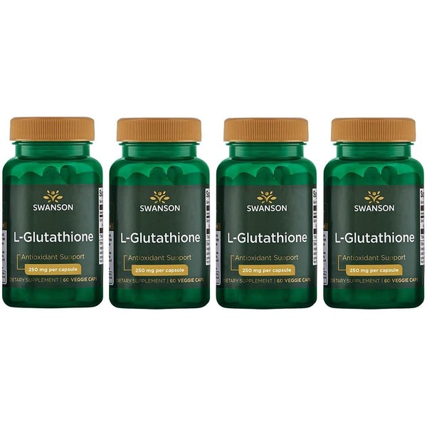 Swanson Ultra- L-Glutathione 250mg 60 Veg Caps (4 Pack)