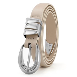 XZQTIVE Women's Leather Belt Fashion Ladies Belt with Gold Buckle for Jeans Dresses Pants Coats