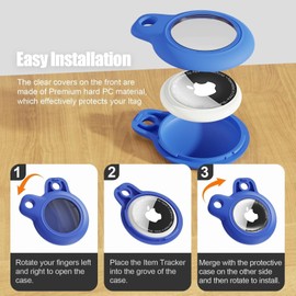 Criyar [4 Pack] Waterproof for Airtag Holder Keychain with Full Wrap Design, Hard PC for Air Tag Case, Scratchproof for Airtags for GPS Item Finder Tracker Luggage, Bag,Key-Black/Black/White/White