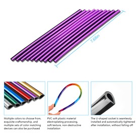 KHGUZ 20PCS Car Air Conditioner Decoration Strip, Waterproof Vehicle Air Vent Outlet Decorative Protection Trim, Bendable Auto Interior Decor Accessories, Universal for SUV, Truck, RV (Purple)