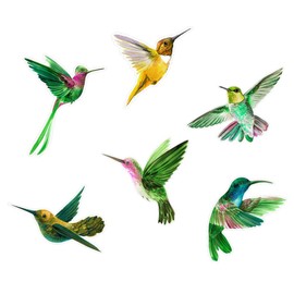 Healeved 1set Anti-Collision Bird Window Decals Static Cling Decorative Stickers for Bedroom Decor Movable Reusable Eye-catching Bird Shapes Practical Safety